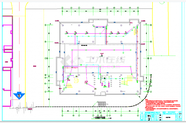 某地重庆超市幼儿园强电电气施工图CAD图纸-图二