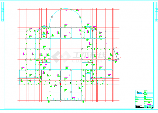 某地综合楼结构施工图CAD图纸-图二
