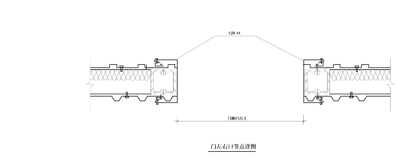 某市高层楼门窗左右口节点构造设计CAD参考详图