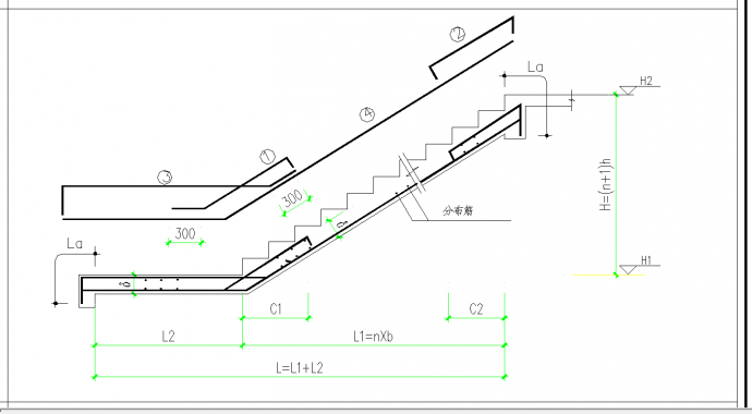 某地某楼梯结构详图CAD图纸_图1