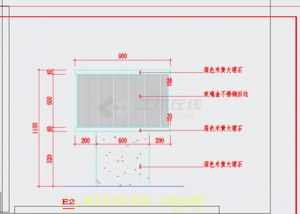 某地KTV大堂服务台详图CAD图纸-图一