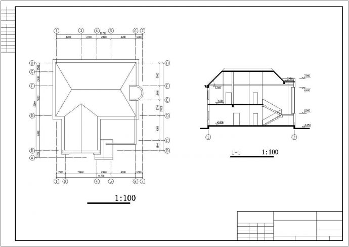 呼和浩特市某社区258平米2层混合结构单体别墅建筑设计CAD图纸_图1