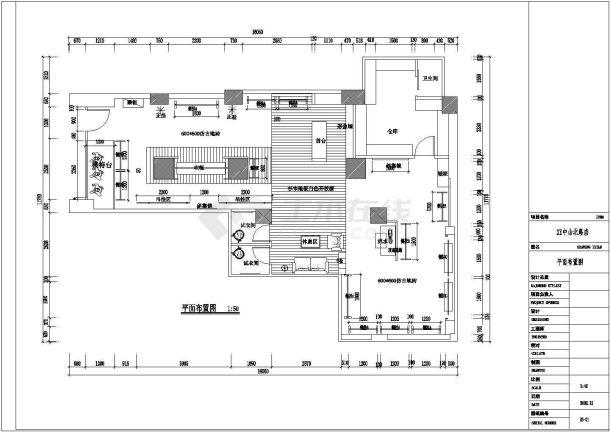 日式风格服装店全套装修施工设计cad图纸（含效果图）-图二