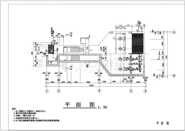 常州排水泵站全套工艺施工全套设计cad图-图二