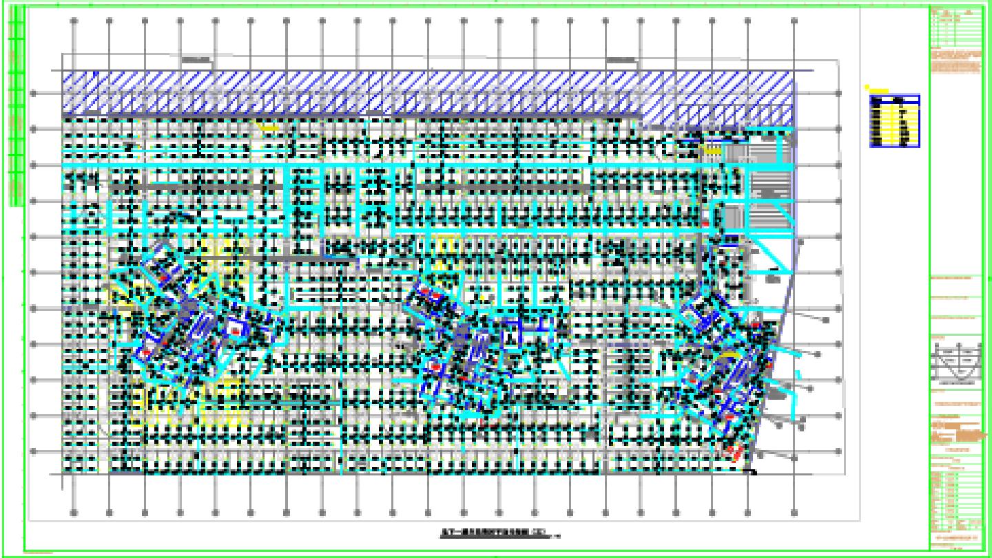 P-D-306地下一层自动喷淋平面分段图（五）CAD