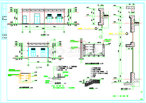 某配电房建筑施工设计图纸低版本-图一