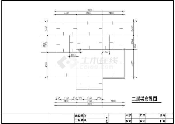 占地104平米三层桩混结构单体别墅建筑设计CAD图纸（含结构图）-图一