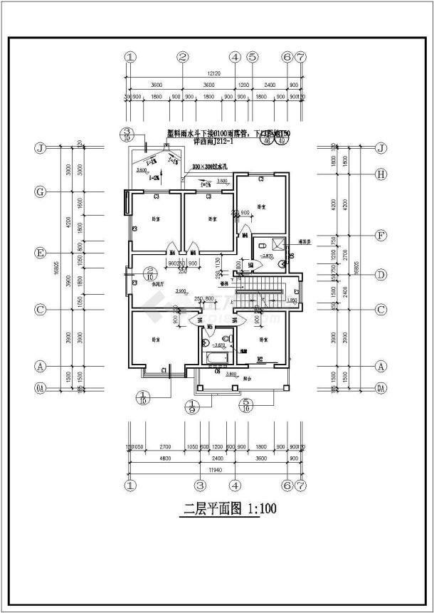 什邡某农村住宅建筑设计全套CAD图纸-图一