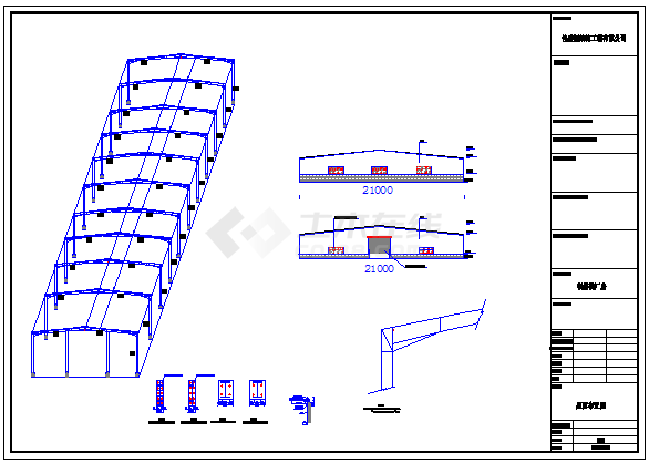 夹层门式刚架厂房结构施工图（完整）-图一