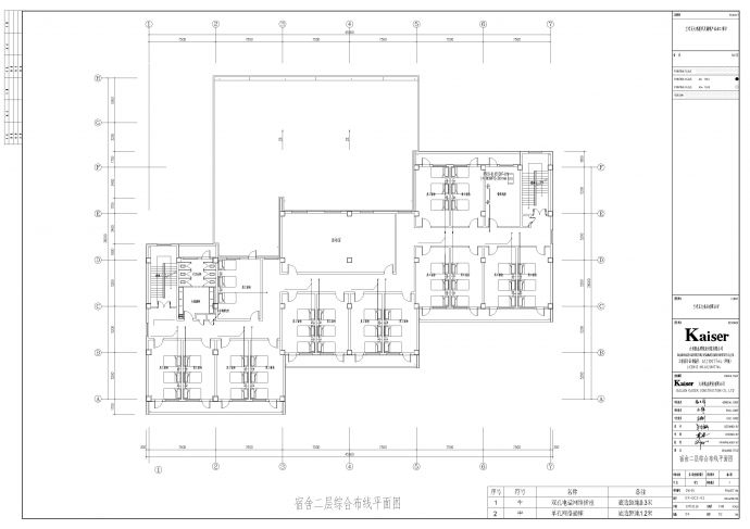 宿舍二层综合布线平面图CAD_图1