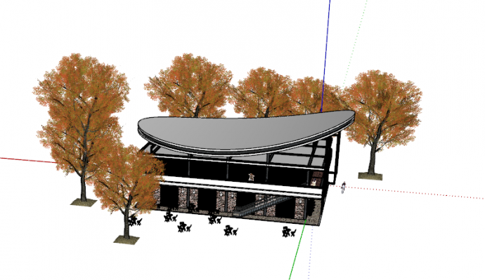 新民族古典现代主义小咖啡厅3Usu模型设计_图1