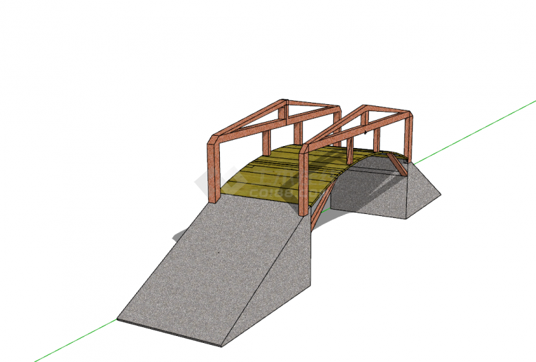 新中式拱桥SU模型设计-图二