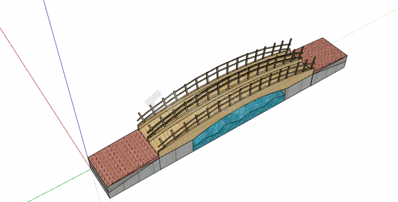 现代双通道拱桥SU模型设计-图二