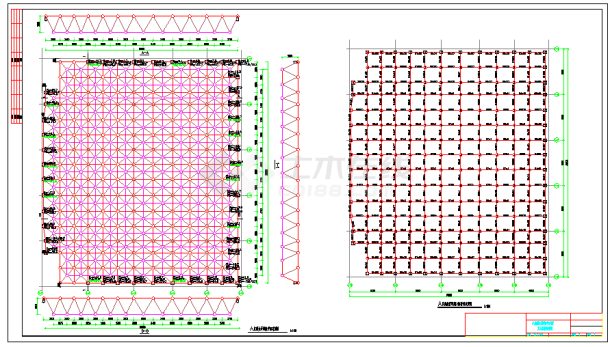 38.8mX34m观众厅网架结构施工图-图二