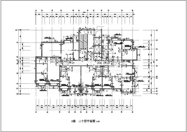 广州市某现代化小区26+30层两栋高层住宅楼平面设计CAD图纸-图二
