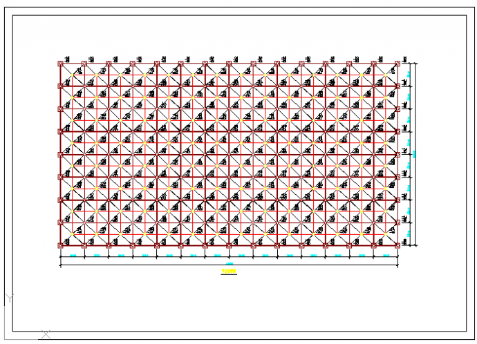 会议大厅网架结构节点大样施工图CAD_图1
