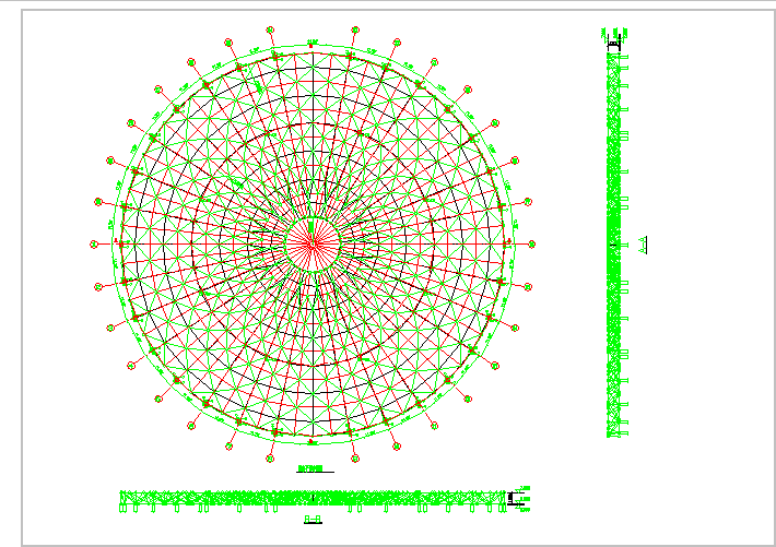 全套圆形网架檩条平面布置图
