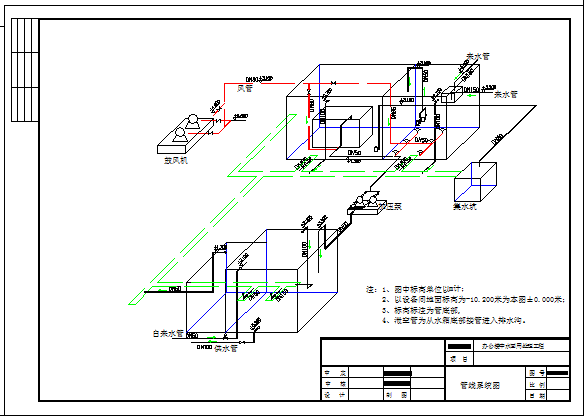 [北京]办公楼中水回用水处理施工设计CAD图