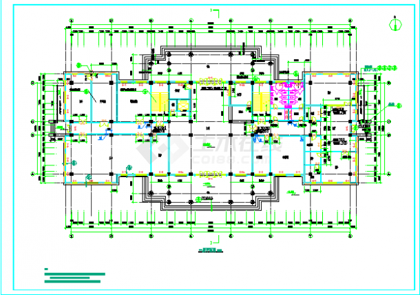 银川市某企业单位六层欧式框架结构办公楼全套建筑设计CAD图纸-图一