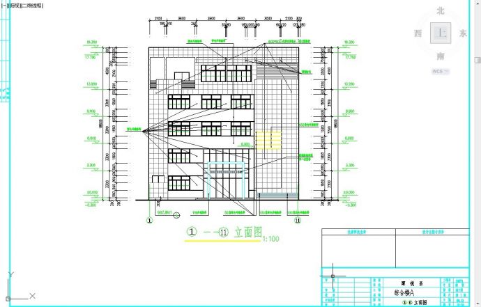 兰州市某商业街4400平米5层框架结构商业综合楼建筑设计CAD图纸_图1