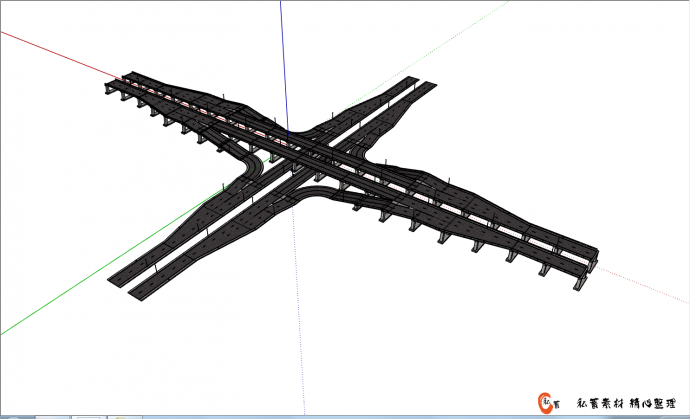 宏伟壮观城市立交桥的SU模型_图1