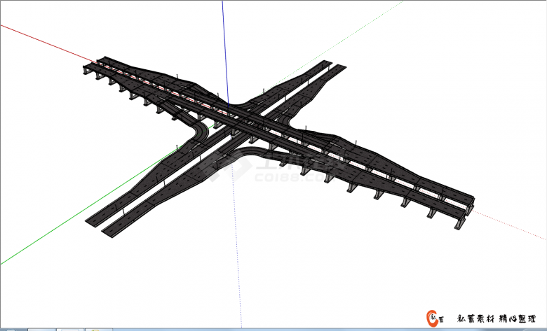 宏伟壮观城市立交桥的SU模型-图一