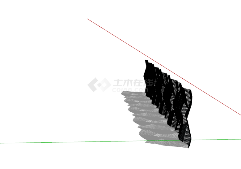 现代景墙装饰面建筑细部SU模型设计-图一