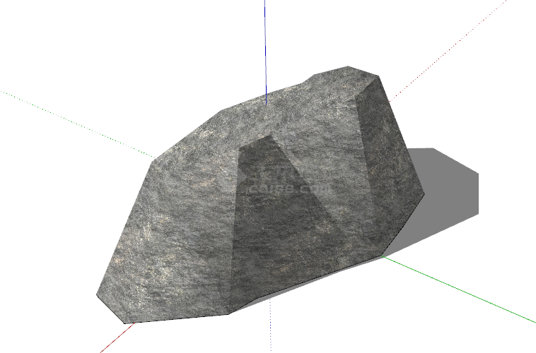 中型灰色偏梯形石块su模型-图二