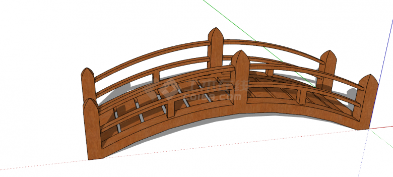 新中式木制拱桥SU模型设计-图二