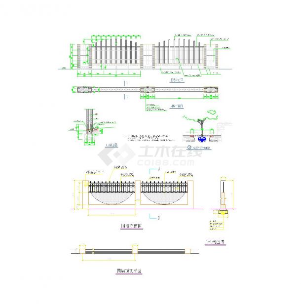 F010415组栏杆+围墙CAD图块资料合集.dwg-图一
