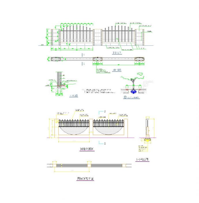 F010415组栏杆+围墙CAD图块资料合集.dwg_图1