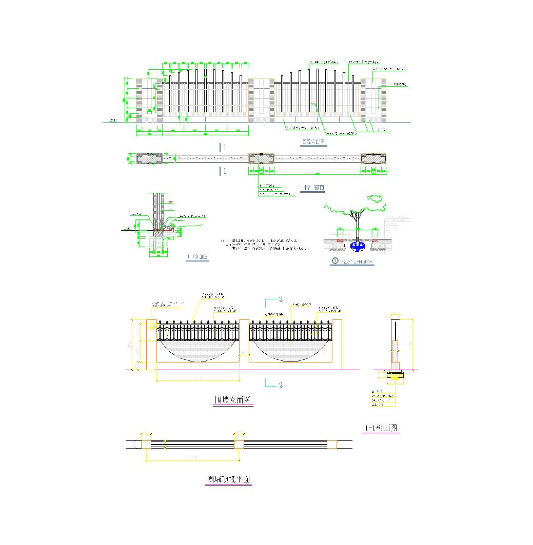 F010415组栏杆+围墙CAD图块资料合集.dwg