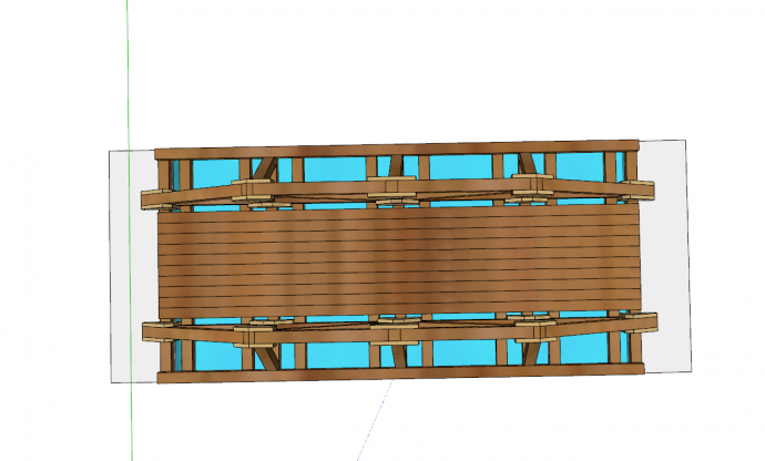 简易木质桁架桥su模型_图1
