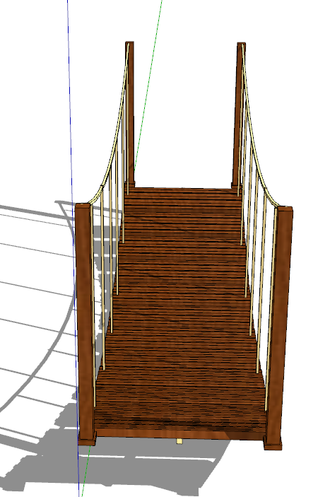 中式木制短吊桥su模型-图一