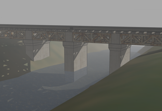 大型梁桥式铁路桥梁su模型_图1