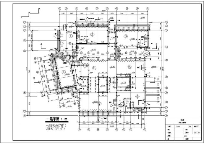 2层中式仿古运河古城楼建筑设计施工图_图1
