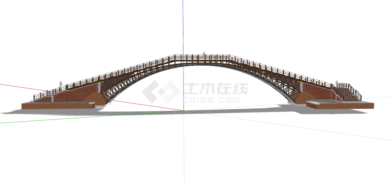 新中式多样化景观拱桥su模型-图二