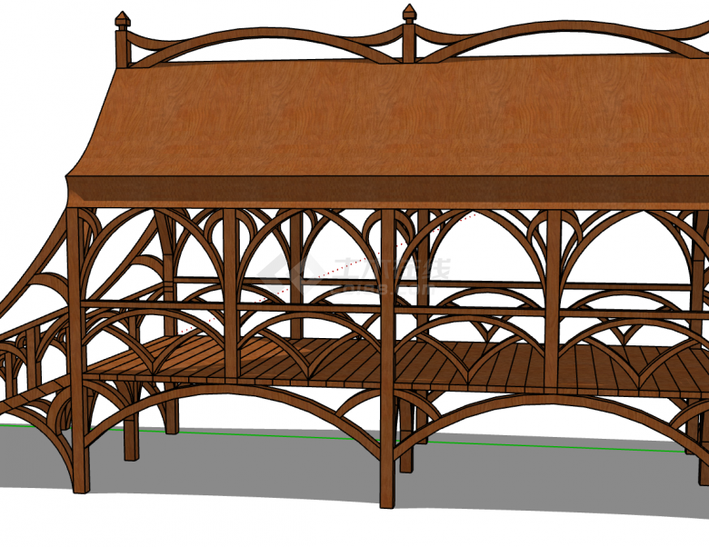 小型古典型拱桥su模型-图二