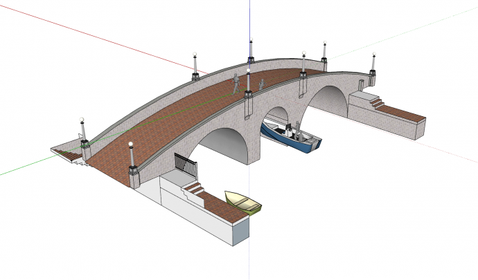 欧式古典多样化景观拱桥su模型_图1