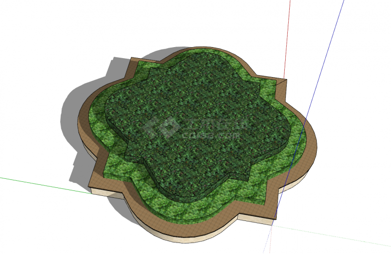 现代景观圆形树池su模型-图二