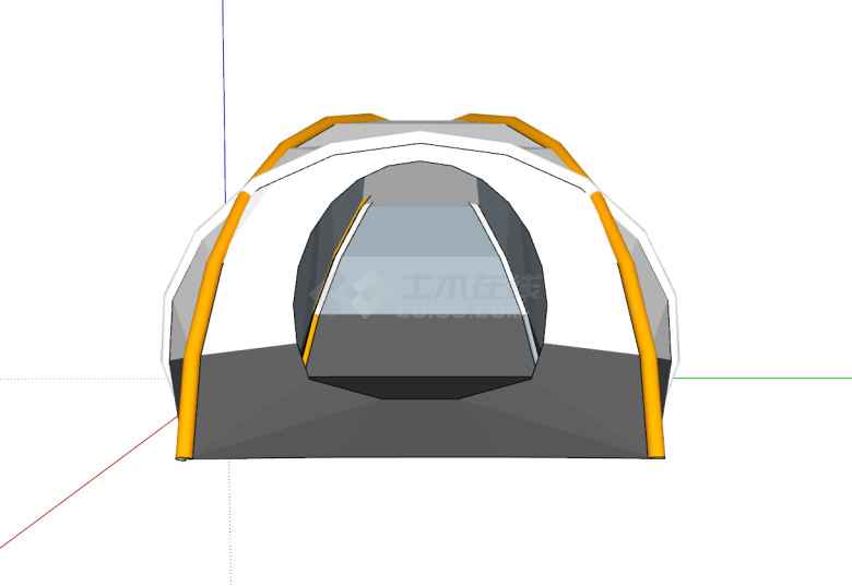 现代便携式拱形帐篷su模型-图一