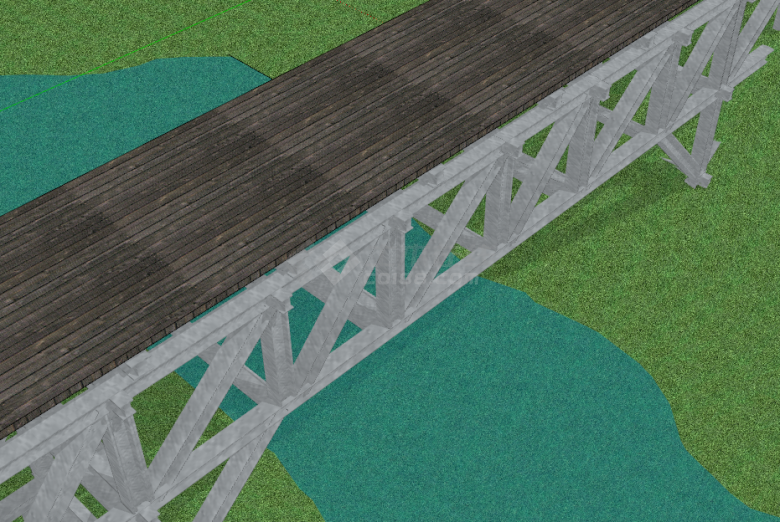法式全屏无障碍型直行高速公路桥梁su模型-图一
