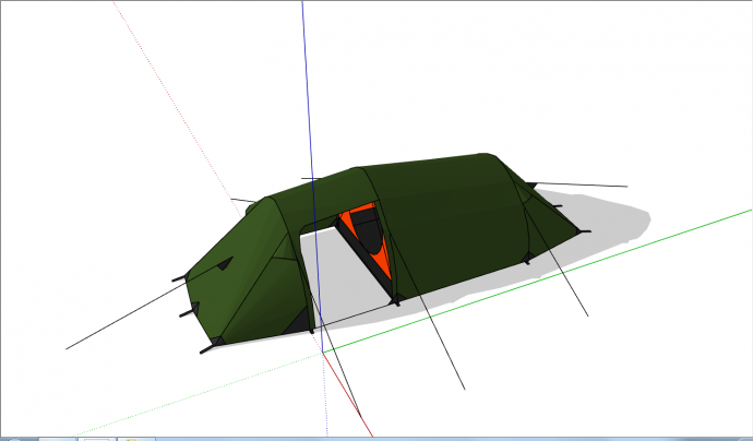 多空间户外野餐露营帐篷的SU模型_图1