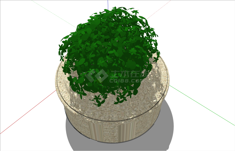 简欧大理石圆形树池su模型-图二