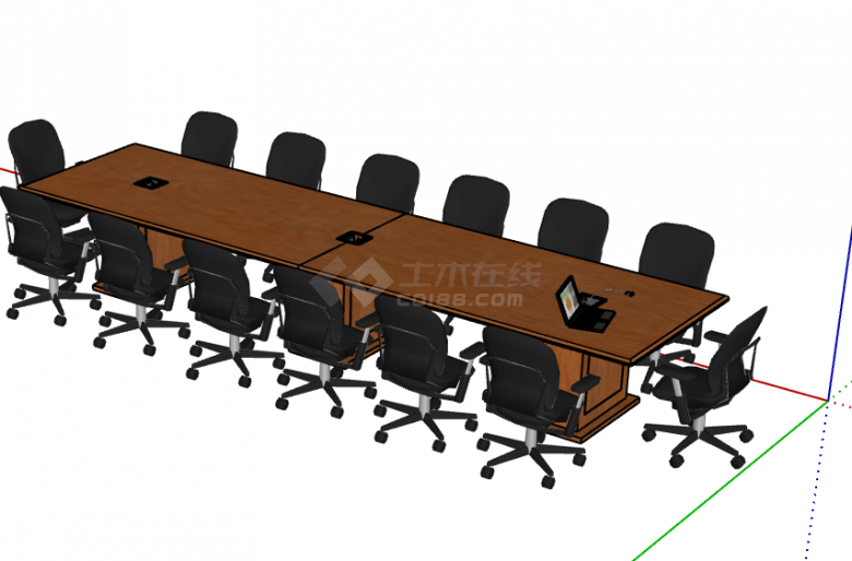 大型传统型会议桌su模型-图一