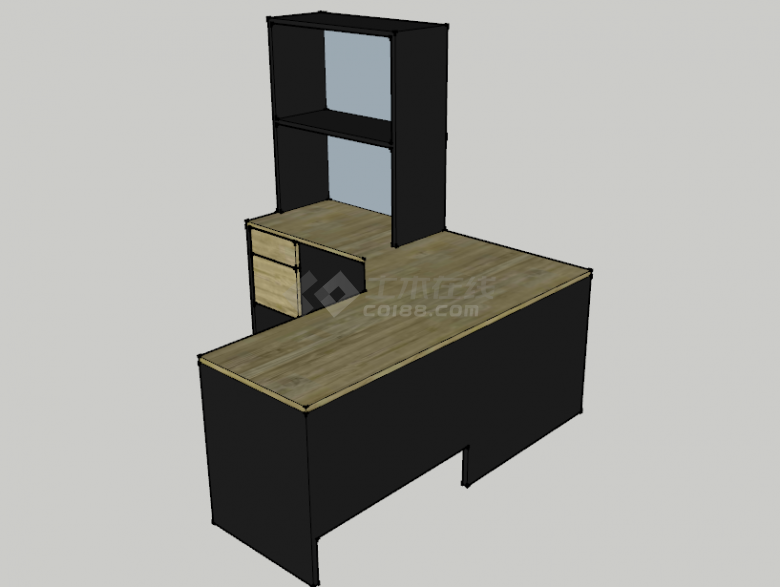 简易木制室内办公桌su模型-图二