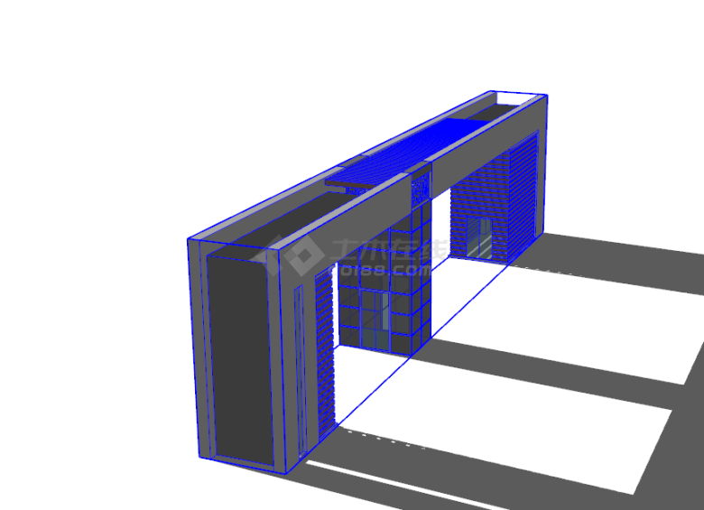 双开门复古学校大门su模型-图二