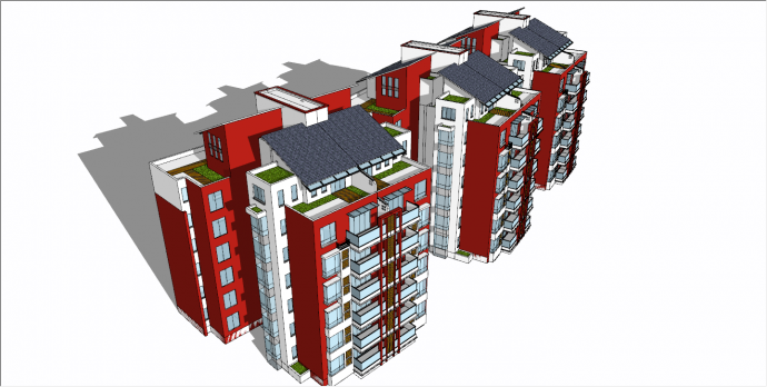 温暖明亮木格栅装饰新中式住宅su模型_图1