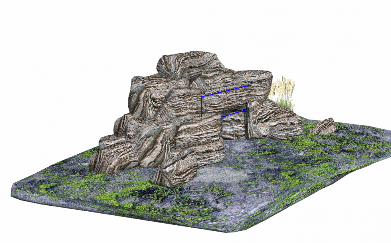 复古艺术感的假山置石su模型-图二