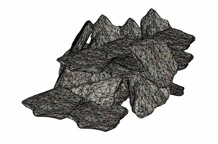 网状堆叠山石假山置石su模型-图二